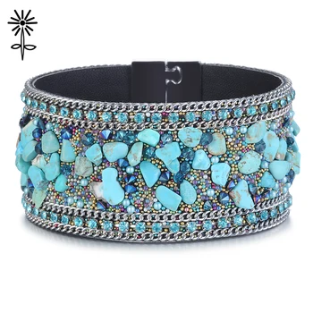 10pcs/lot Women Leather Bangles Bracelets with Magnetic clasp Colorful Stones Beads Wrap Bracelets Female Accessories B-018*10
10pcs/lot Women Leather Bangles Bracelets with Magnetic clasp Colorful Stones Beads Wrap Bracelets Female Accessories B-018*10