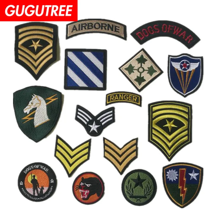 GUGUTREE embroidery rank star letter star airborne patches army military patches badges applique patches for clothing ST-3
GUGUTREE embroidery rank star letter star airborne patches army military patches badges applique patches for clothing ST-3