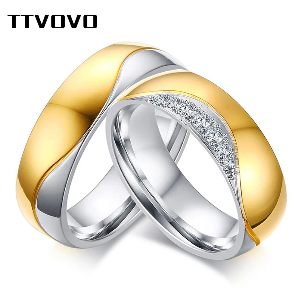 TTVOVO Wedding Bands Engagemen Rings for Women Men AAA CZ Stones Gold-Color Ring Alliance Personalized Engraving Promise Jewelry
TTVOVO Wedding Bands Engagemen Rings for Women Men AAA CZ Stones Gold-Color Ring Alliance Personalized Engraving Promise Jewelry