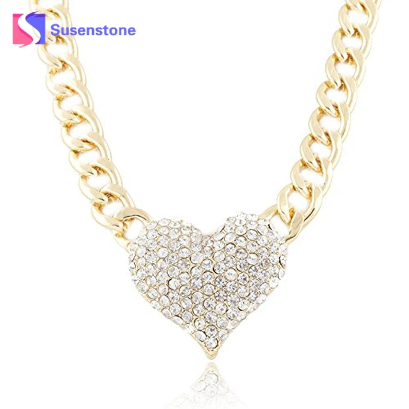 susenstone Ladies 3D Heart Pendant Necklaces &Pendants Women Adjustable Pendant Necklace Link Chain Necklace Statement Jewelry
susenstone Ladies 3D Heart Pendant Necklaces &Pendants Women Adjustable Pendant Necklace Link Chain Necklace Statement Jewelry