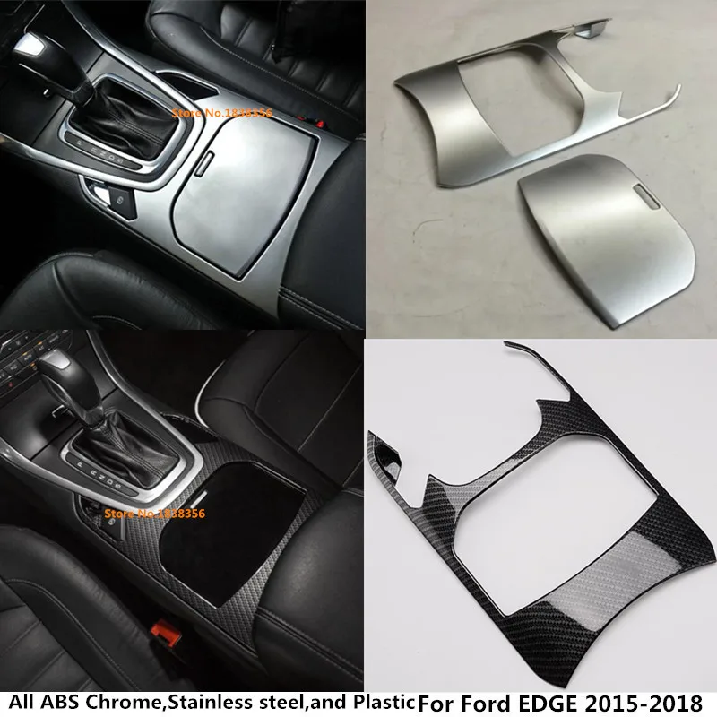 For Ford EDGE 2015 2016 2017 2018 Car Syling Body Sticker ABS Chrome Inner Middle Front Shift Stall Paddles Cup Frame Trim Hoods |