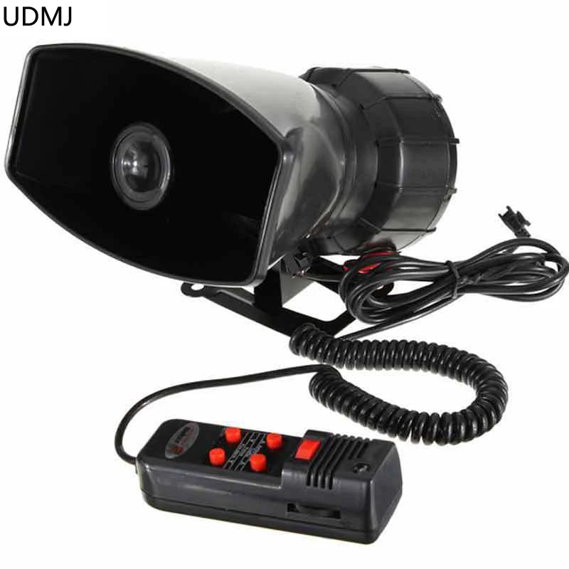 

UDMJ 100W Annunciator Police Siren 2 in1 5 Tone For Car Siren Megaphone With MIC Car Speaker Loudspeaker Alarm DC12V Accessories