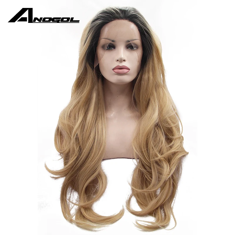 Anogol Ombre Blonde Lace Front Wig Dark Roots Glueless Synthetic Heat Resistant Fiber Natural Fully Hair Women Wigs Long Wavy
Anogol Ombre Blonde Lace Front Wig Dark Roots Glueless Synthetic Heat Resistant Fiber Natural Fully Hair Women Wigs Long Wavy