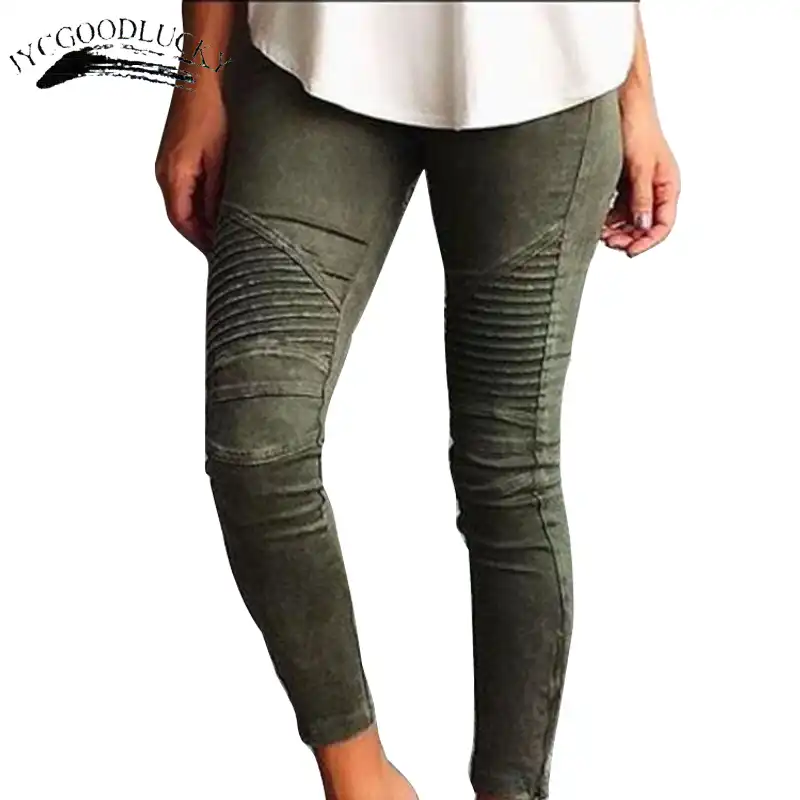 pleated skinny jeans