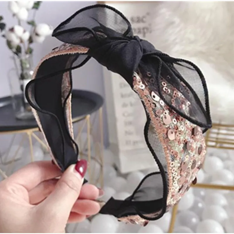 Women Hair Accessories Headband Bow Knotted Hairband with Sequins Fashion Adult Mesh Bow Head Band Girls Solid Hair Bow Headband
Women Hair Accessories Headband Bow Knotted Hairband with Sequins Fashion Adult Mesh Bow Head Band Girls Solid Hair Bow Headband