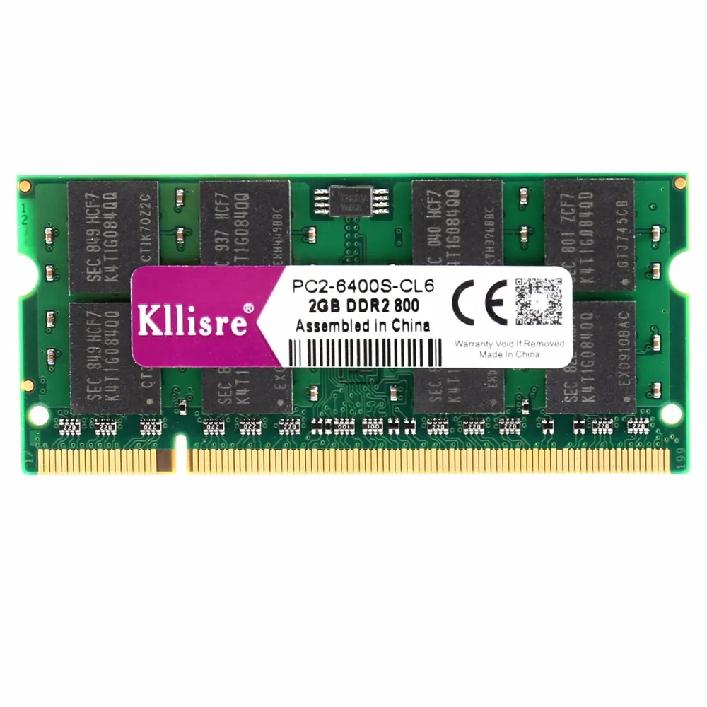 

Kllisre 2GB DDR2 PC2 800MHz 667MHz 533MHz 200pin laptop memory SO-DIMM Notebook RAM