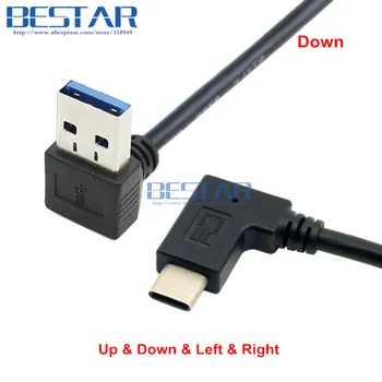 Reversible USB 3.1 type-C Angle to 90 Degree Left & Right & Up & Down Angled A Male Data Cable 30cm 1ft for Macbook 
Reversible USB 3.1 type-C Angle to 90 Degree Left & Right & Up & Down Angled A Male Data Cable 30cm 1ft for Macbook