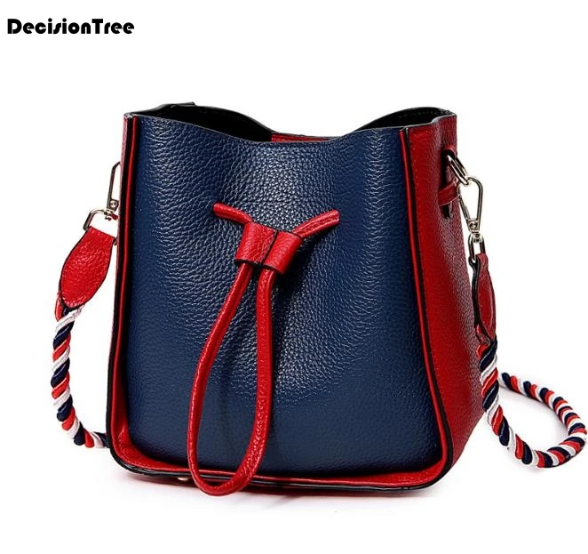 Fashion Female Contrast Color Shoulder Bag Ladies Genuine Leather Drawstring Bucket Bags Creative Colorful Belt Woman BagL186
Fashion Female Contrast Color Shoulder Bag Ladies Genuine Leather Drawstring Bucket Bags Creative Colorful Belt Woman BagL186