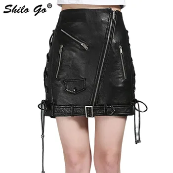 Leather Skirt Womens Autumn sheepskin genuine leather Skirt high waist front oblique zipper front pocket metal tie
Leather Skirt Womens Autumn sheepskin genuine leather Skirt high waist front oblique zipper front pocket metal tie