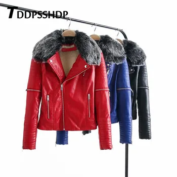 Grey Furry Collar Zipper PU Leather Women Jackets Lapel Slim Black Blue Red Color 2019 Fashion Female Coat
Grey Furry Collar Zipper PU Leather Women Jackets Lapel Slim Black Blue Red Color 2019 Fashion Female Coat