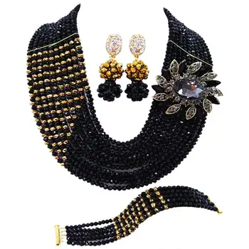 Best-selling Black Gold Color Crystal Jewelry Women Anniversary Necklace Earrings Sets 10C-CJZ-21
Best-selling Black Gold Color Crystal Jewelry Women Anniversary Necklace Earrings Sets 10C-CJZ-21