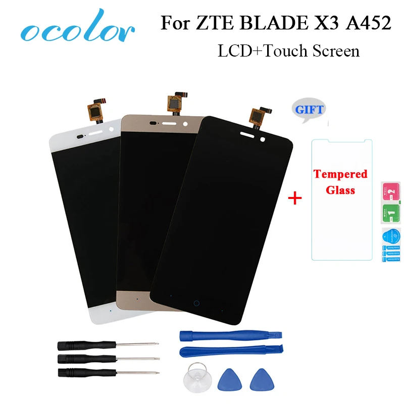 ocolor For ZTE BLADE X3 A452 t620 LCD Display And Touch Screen Screen Digitizer Assembly Replacement For ZTE Phone +Tools +Film
ocolor For ZTE BLADE X3 A452 t620 LCD Display And Touch Screen Screen Digitizer Assembly Replacement For ZTE Phone +Tools +Film