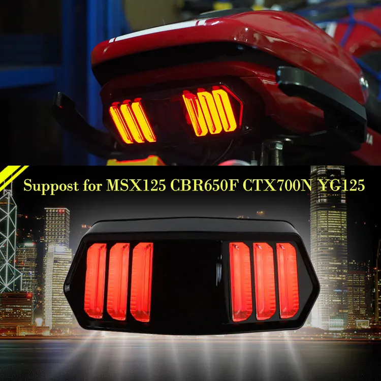Motorcycle Signal Brake Stop Tail Light Operation Indicator Integrated Signal Lights For MSX125 CBR650F CTX700 CTX700N YG125
Motorcycle Signal Brake Stop Tail Light Operation Indicator Integrated Signal Lights For MSX125 CBR650F CTX700 CTX700N YG125