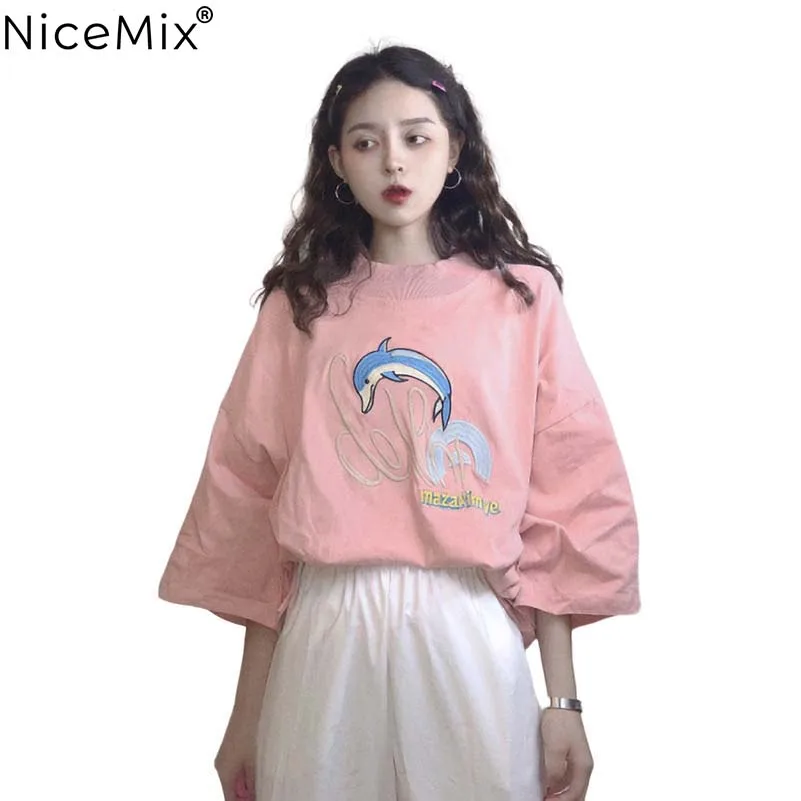 NiceMix 2019 new fashion women summer girls embroidery simple letter o-neck short sleeved t-shirt students ins loose cotta tops
NiceMix 2019 new fashion women summer girls embroidery simple letter o-neck short sleeved t-shirt students ins loose cotta tops