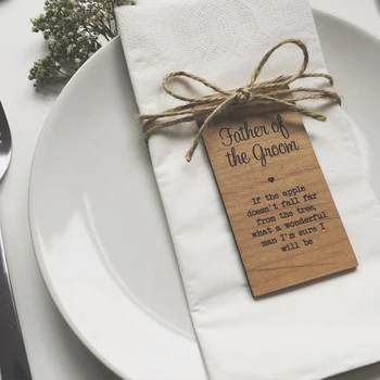 Father of the Groom Wooden Place card,Personalize Rustic Wedding decor,Wedding gifts for guests,Wedding decor, Napkin Rings,
Father of the Groom Wooden Place card,Personalize Rustic Wedding decor,Wedding gifts for guests,Wedding decor, Napkin Rings,