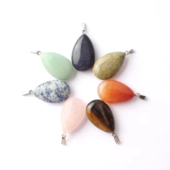 Natural Gemstone Necklace Pendant 42*23mm Water Drop Pendant Rose Quartz Yellow Tiger Eye Red Agate Stone Charms Jewelry 
Natural Gemstone Necklace Pendant 42*23mm Water Drop Pendant Rose Quartz Yellow Tiger Eye Red Agate Stone Charms Jewelry