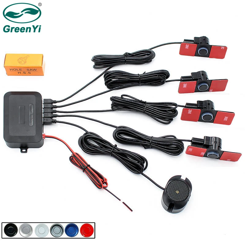 GreenYi DC 12V Car Parking Sensor Auto Reverse Backup Radar Detector Buzzer Alarm Bibi Sounds System with 4PCS 16MM Flat Sensors
GreenYi DC 12V Car Parking Sensor Auto Reverse Backup Radar Detector Buzzer Alarm Bibi Sounds System with 4PCS 16MM Flat Sensors