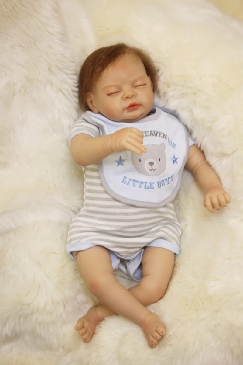 22inch Silicone Reborn Baby Dolls Toy Handsome Newborn Sleeping Boy Babies Lovely Birthday Gift Kids Present Girls Brinquedos
22inch Silicone Reborn Baby Dolls Toy Handsome Newborn Sleeping Boy Babies Lovely Birthday Gift Kids Present Girls Brinquedos