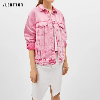 Autumn Pink Vintage Denim Jacket Women Single Breasted Pockets Casual Loose Jeans Jackets Coat Female Outwear Chaqueta Mujer
Autumn Pink Vintage Denim Jacket Women Single Breasted Pockets Casual Loose Jeans Jackets Coat Female Outwear Chaqueta Mujer