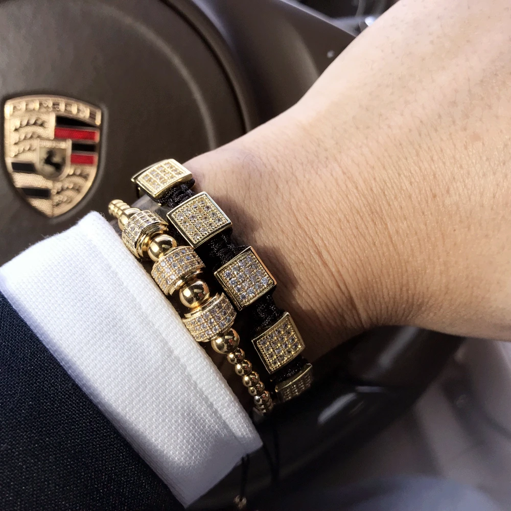 Bracelet for Men/Macrame/Bracelets 10mm Gold Zircon Setting Square Beads with Rope Braided Adjustable Luxury Brand Male Jewelry
Bracelet for Men/Macrame/Bracelets 10mm Gold Zircon Setting Square Beads with Rope Braided Adjustable Luxury Brand Male Jewelry