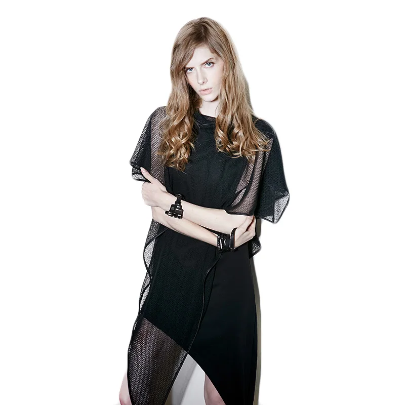 Gothic Steampunk Asymmetric Dress Solid Black Summer Half Sleeve Mesh Stitching Dresses Brand Punk Womens China Clothing
Gothic Steampunk Asymmetric Dress Solid Black Summer Half Sleeve Mesh Stitching Dresses Brand Punk Womens China Clothing