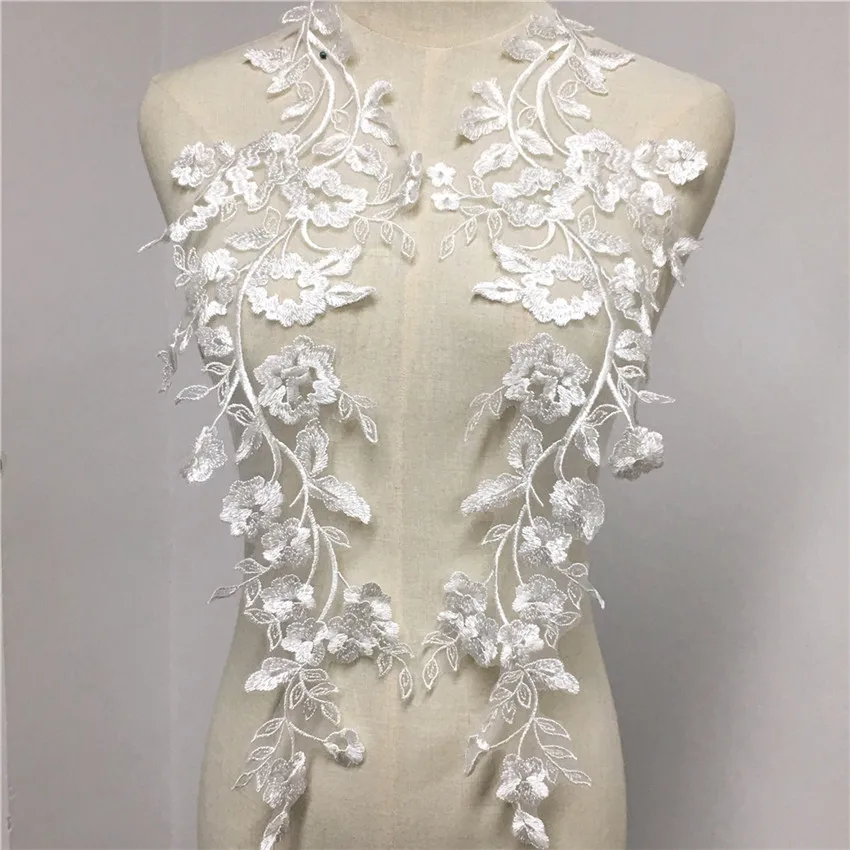 1 Pair Ivory White Embroidery Flower Applique Trim Lace collar Fabric for Sewing Supplies Craft Decor for Clothes 51*19cm
1 Pair Ivory White Embroidery Flower Applique Trim Lace collar Fabric for Sewing Supplies Craft Decor for Clothes 51*19cm