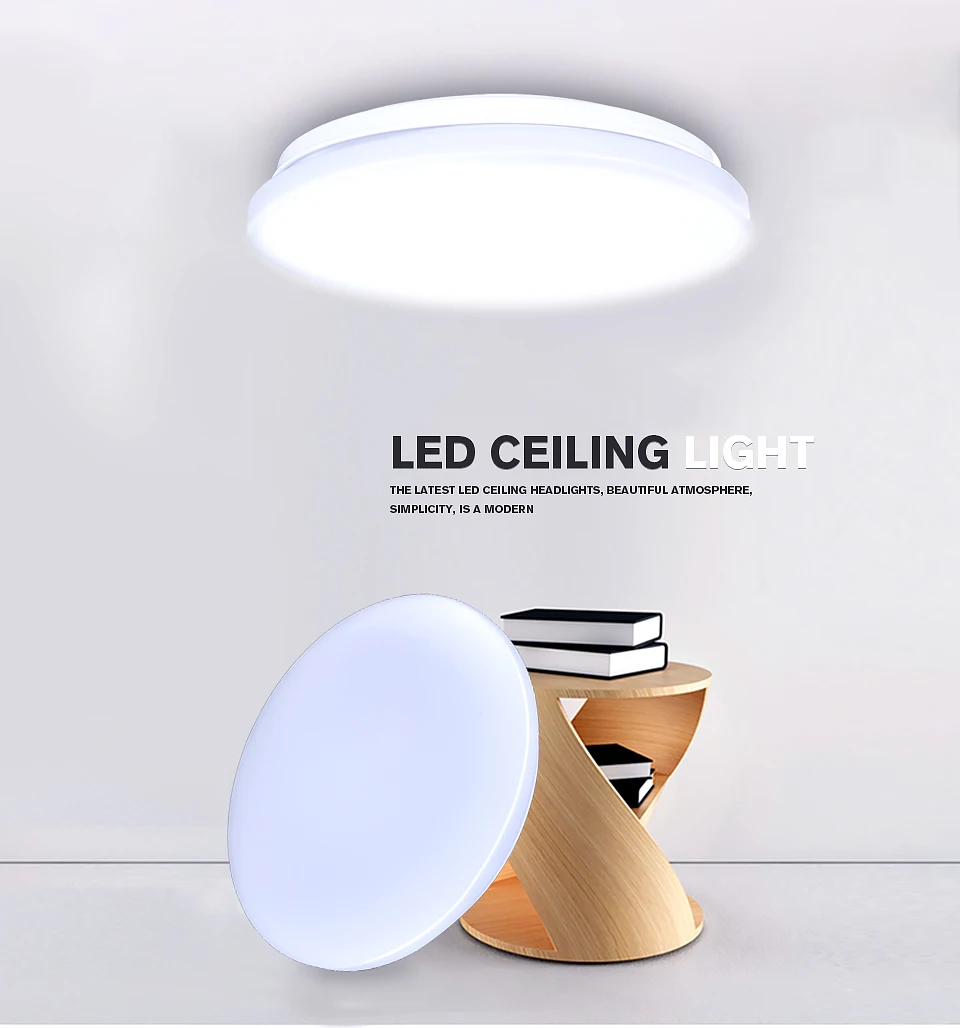 LED Modern Acryl Alloy Round LED Ceiling Light Lamp 18W 24W Ceiling Lights For Living Room Bedroom Kitchen Home Lighting Fixture (1)