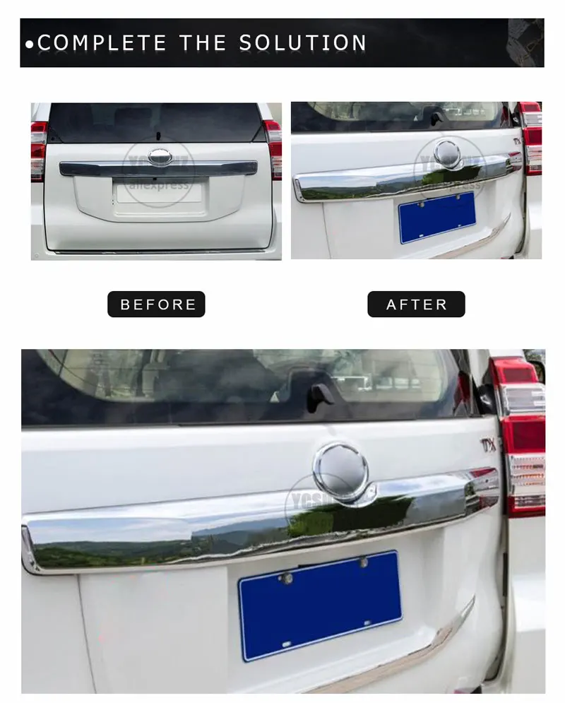 RETYLY Accesorios de la Ventana Trasera de Pcs Chrome para Land Cruiser Prado 150 Accesorios