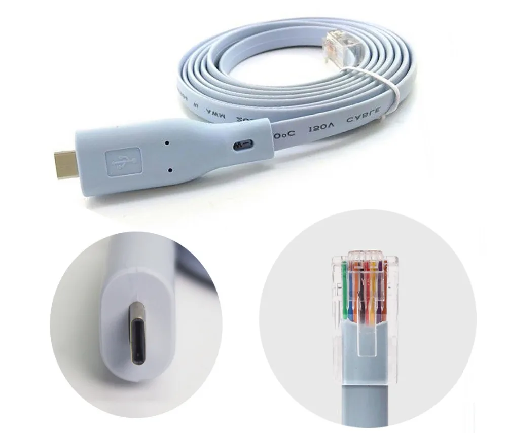 USB Type C To RJ45 Cisco Console Cable USB Extension Cable 6 Feet Length For Windows MAC and Linux For HP Huawei Router
USB Type C To RJ45 Cisco Console Cable USB Extension Cable 6 Feet Length For Windows MAC and Linux For HP Huawei Router