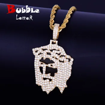 Iced Religious Ghost Jesus Head Pendant Necklace Free Rope Chain Gold Color Bling Cubic Zircon Men's Hip Hop Jewelry
Iced Religious Ghost Jesus Head Pendant Necklace Free Rope Chain Gold Color Bling Cubic Zircon Men's Hip Hop Jewelry