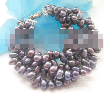 00852 Beautiful natural black 5row freshwater pearl bracelet
00852 Beautiful natural black 5row freshwater pearl bracelet