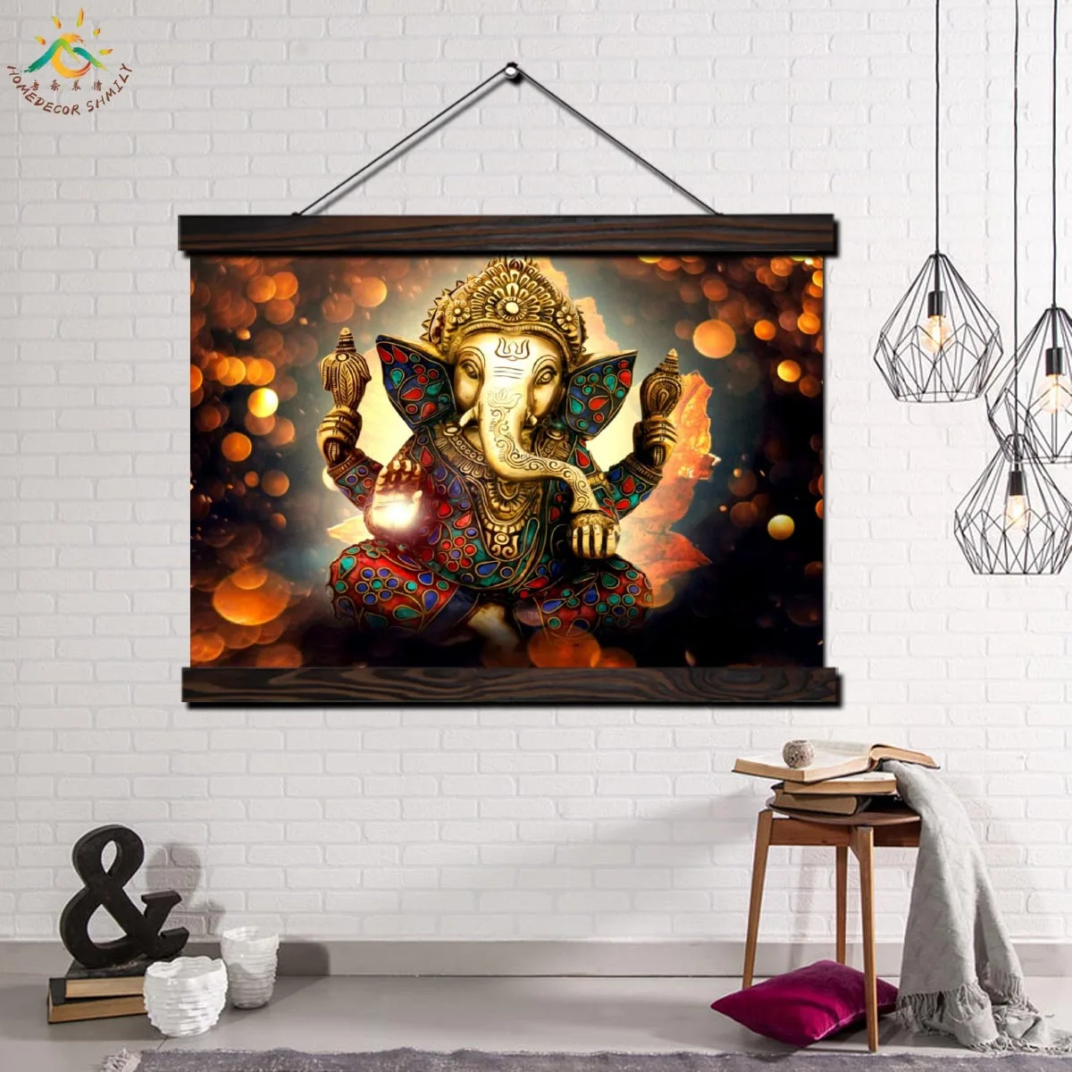 Ganesh Lord God Modern Wall Art Print Pop Art Picture And Poster Solid Wood Hanging Scroll Canvas Painting for Home Decor
Ganesh Lord God Modern Wall Art Print Pop Art Picture And Poster Solid Wood Hanging Scroll Canvas Painting for Home Decor