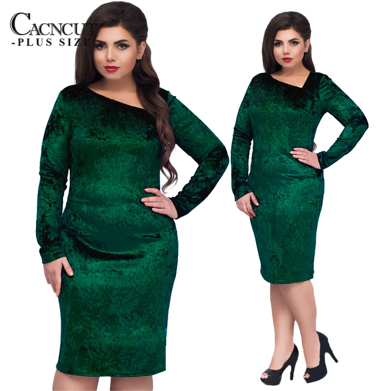 CACNCUT 5XL 6XL женское бархатное платье вечерние платья 2019 винтажное синее осеннее