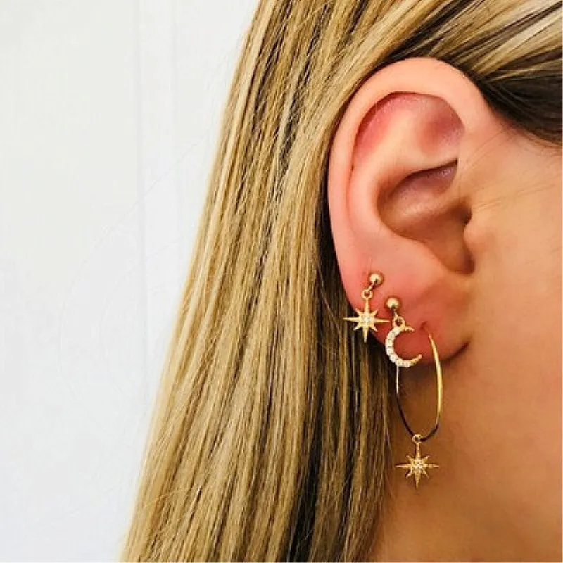 4pcs/set Boho Rhinestone Moon Star Earrings for Women Retro Geometric Round Circle Stud Earring Set Fashion Party Jewelry Bijoux
4pcs/set Boho Rhinestone Moon Star Earrings for Women Retro Geometric Round Circle Stud Earring Set Fashion Party Jewelry Bijoux