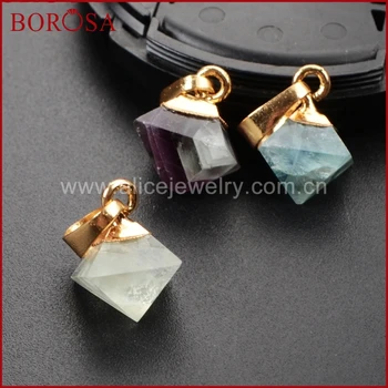 BOROSA Multicolor Fluorite Faceted Pyramid Gold Small Pendant for Women,Wholesale Drusy Stone Pendant for Necklace Making WX059
BOROSA Multicolor Fluorite Faceted Pyramid Gold Small Pendant for Women,Wholesale Drusy Stone Pendant for Necklace Making WX059