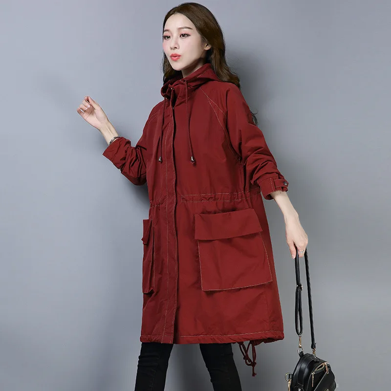 New Style 2018 Autumn Women's Windbreaker Large Size Hooded Coat Long-sleeved Mid-long Jacket Casual Coat Female
New Style 2018 Autumn Women's Windbreaker Large Size Hooded Coat Long-sleeved Mid-long Jacket Casual Coat Female