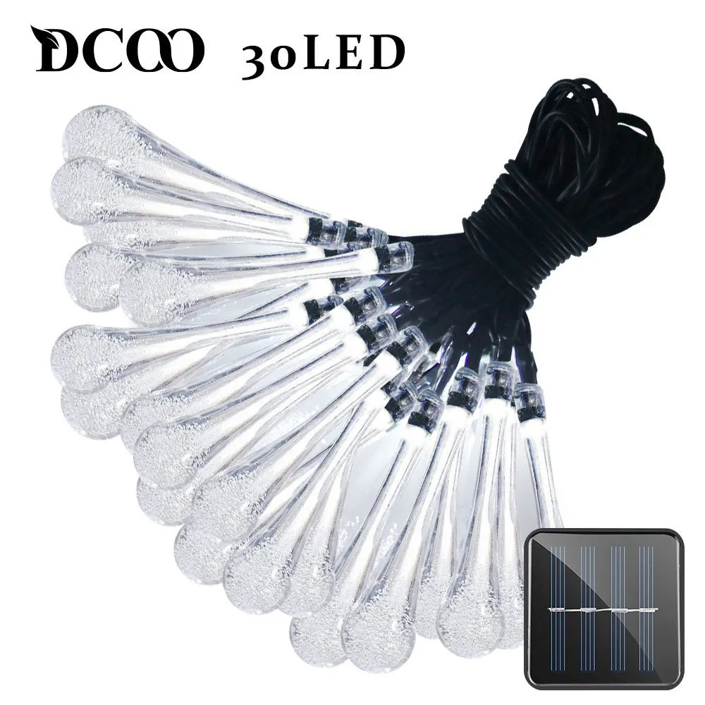 Solar String Lights 30 LEDs 8 Modes Water Drop Fairy String Outdoor Lighting Garden Holiday Chistmas Paty Lights Decoration
Solar String Lights 30 LEDs 8 Modes Water Drop Fairy String Outdoor Lighting Garden Holiday Chistmas Paty Lights Decoration