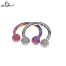 Nuevo Color de mezcla de pendientes de cartílago de zapata de septo de Rambow 16G de calibre 3mm 316L de acero quirúrgico Piercing herradura Circular(China)