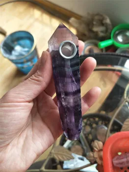 1pcs Free Shipping ! natural Quartz Crystal wand Smoking Pipe purple flourite crystal smoking pipes for tobacco 
1pcs Free Shipping ! natural Quartz Crystal wand Smoking Pipe purple flourite crystal smoking pipes for tobacco