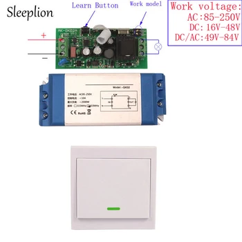 Sleeplion 16V-250V 85V 110V 220V Wireless Switch Lighting Wall Panel Remote Control Home Lamp Light Fan 24V 48V Relay Model
Sleeplion 16V-250V 85V 110V 220V Wireless Switch Lighting Wall Panel Remote Control Home Lamp Light Fan 24V 48V Relay Model