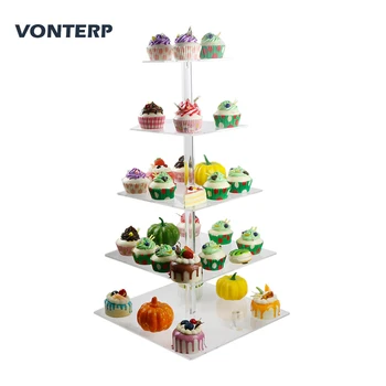 GEJIGEMI 1 PC Square 5 Tier Transparent Acrylic Cupcake Stand Acrylic Cake Stand With Base 5 Tier Square(6" Between 2 Layers)
GEJIGEMI 1 PC Square 5 Tier Transparent Acrylic Cupcake Stand Acrylic Cake Stand With Base 5 Tier Square(6" Between 2 Layers)