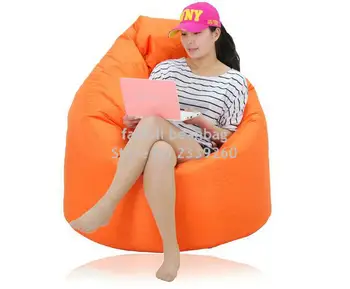 Cover only No Filler - Large Lounge Tear Drop Shape Bean Bag Skin Cover orange 250L Capacity