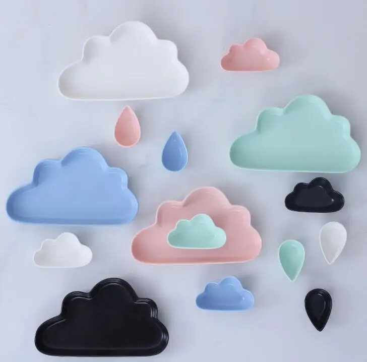 A set Creative ceramic disc cartoon clouds matte tray shaping disc bread tray raindrop dessert plate
A set Creative ceramic disc cartoon clouds matte tray shaping disc bread tray raindrop dessert plate