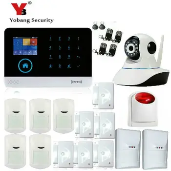 

YobangSecurity Android IOS APP Gsm Wifi Home Alarm System Magnetic Door Senor Pet PIR Motion Detector Wireless Siren IP Camera