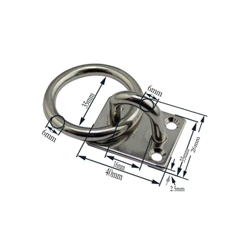 Stainless Steel Square Pad Eye Plate Eye Hook + Welded Ring Marine Boat SS316 Ring Square Eye Plate 10pcs 6mm
Stainless Steel Square Pad Eye Plate Eye Hook + Welded Ring Marine Boat SS316 Ring Square Eye Plate 10pcs 6mm