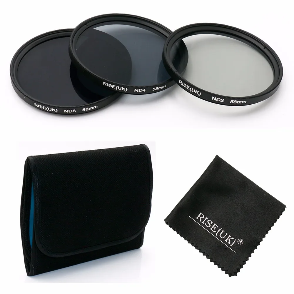 RISE(UK) 100%GUARANTEE 58mm Neutral Density ND2/ND4/ND8 lens Filter Kit set ND+2+4+8 +case+gift for sony canon camera DSLR Lens
RISE(UK) 100%GUARANTEE 58mm Neutral Density ND2/ND4/ND8 lens Filter Kit set ND+2+4+8 +case+gift for sony canon camera DSLR Lens