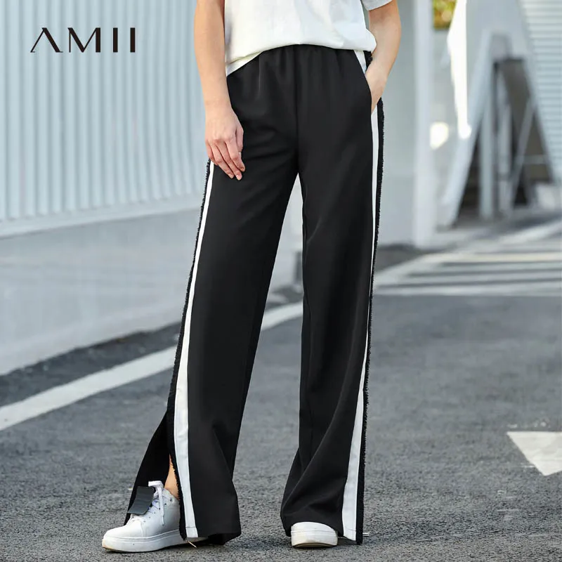 Amii Minimalist Causal Wide Leg Pants Women 2018 New Preppy Style Solid Patchwork Tassel Loose Side Slit Sport Long Pants
Amii Minimalist Causal Wide Leg Pants Women 2018 New Preppy Style Solid Patchwork Tassel Loose Side Slit Sport Long Pants