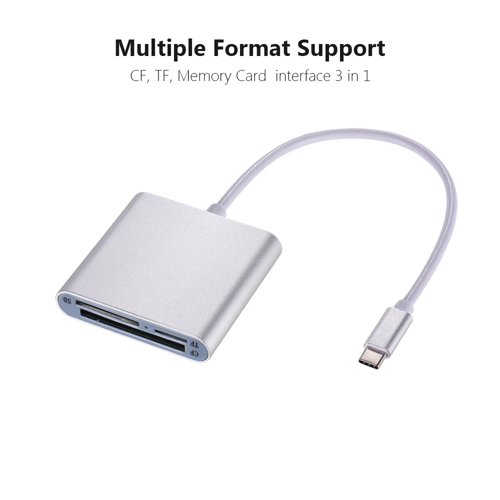 All in 1on Type C Card Reader SDXC TF CF for TF/SDXC/CF Card For Computer Laoptop Desktop Card Reader Adapter with Type C Cable
All in 1on Type C Card Reader SDXC TF CF for TF/SDXC/CF Card For Computer Laoptop Desktop Card Reader Adapter with Type C Cable