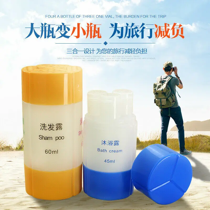 Travel 3 in 1 Empty Bottle Bottling Creative Storage Shampoo Shower Gel Storage Wash Bag Three-in-one bottle
Travel 3 in 1 Empty Bottle Bottling Creative Storage Shampoo Shower Gel Storage Wash Bag Three-in-one bottle