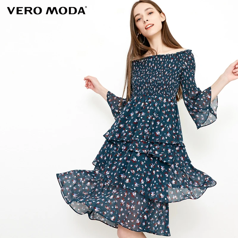 Vero Moda summer sweet pattern cropped flare sleeves cake summer dress |31827C521 
Vero Moda summer sweet pattern cropped flare sleeves cake summer dress |31827C521